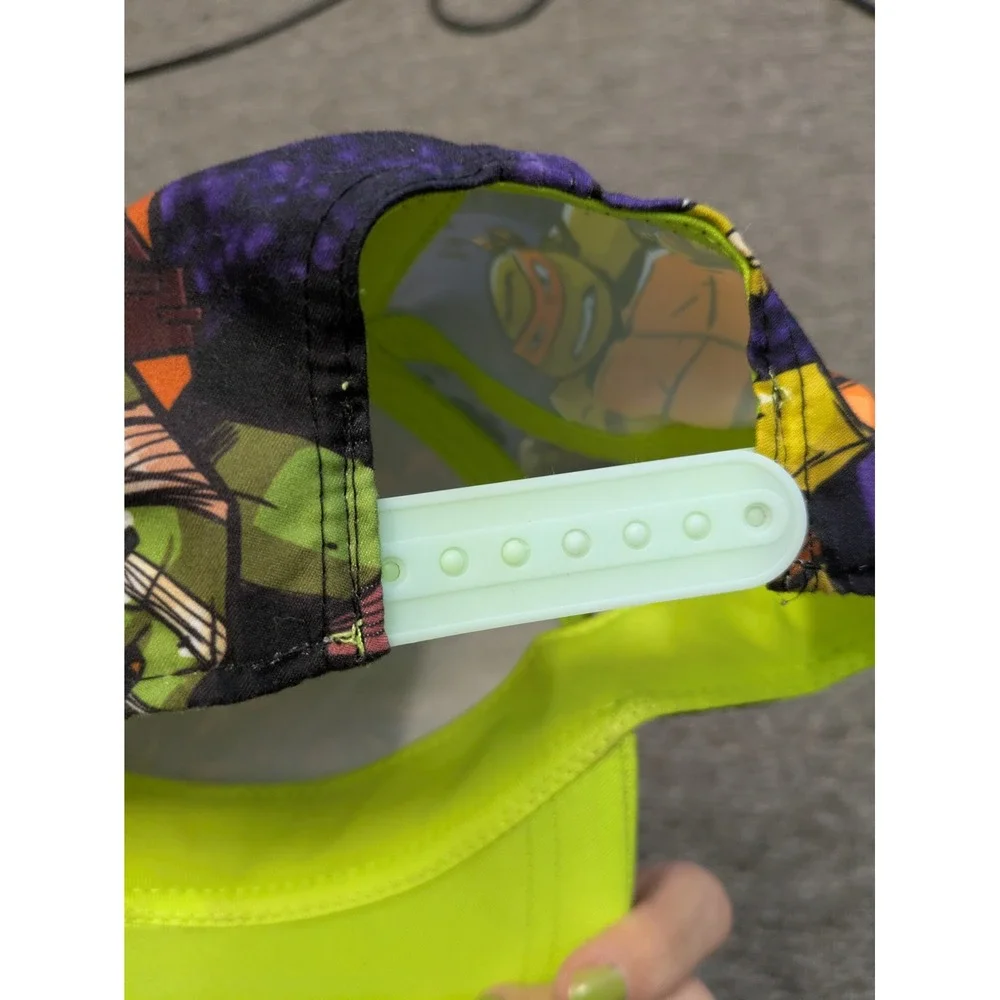 Nickelodeon TMNT‎ Snapback Hat Kid's OSFM Purple Neon Green Graphic Flat Bill